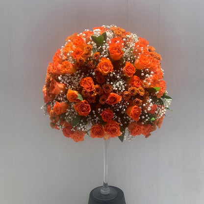 Misty Orange Roses with Vase