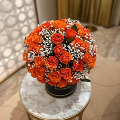 Orange Roses Radiance with Vase