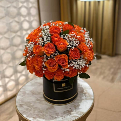 Orange Roses Radiance with Vase