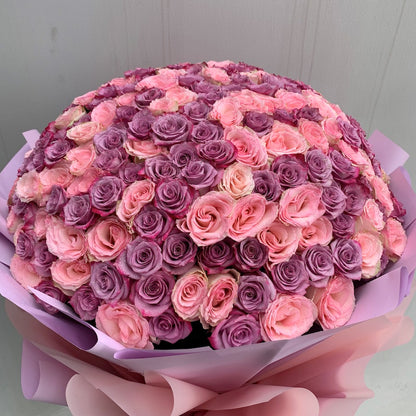 Pink & Purple Roses Luxury Bouquet