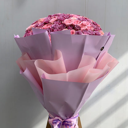 Pink & Purple Roses Luxury Bouquet