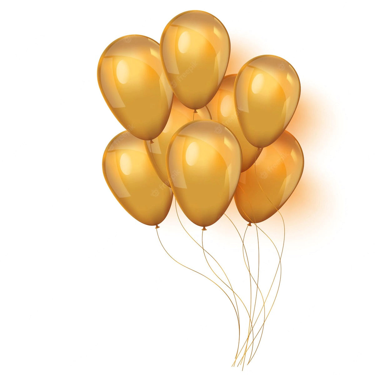 helium balloons gold